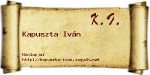 Kapuszta Iván névjegykártya