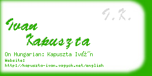 ivan kapuszta business card